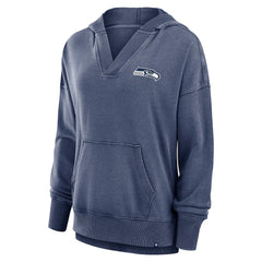 Seattle Seahawks Women's Initiative Snow Wash French Terry V-Neck Pullover Hoodie - Heather College Navy outlet