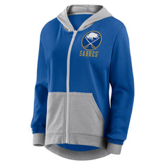 Buffalo Sabres Logo Athletic Women's Hit It French Terry Full-Zip Hoodie Royal