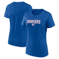 New York Rangers Logo Athletic Women's Launch Scoop Neck T-Shirt Blue
