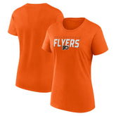 Philadelphia Flyers Logo Athletic Women's Launch Scoop Neck T-Shirt Orange