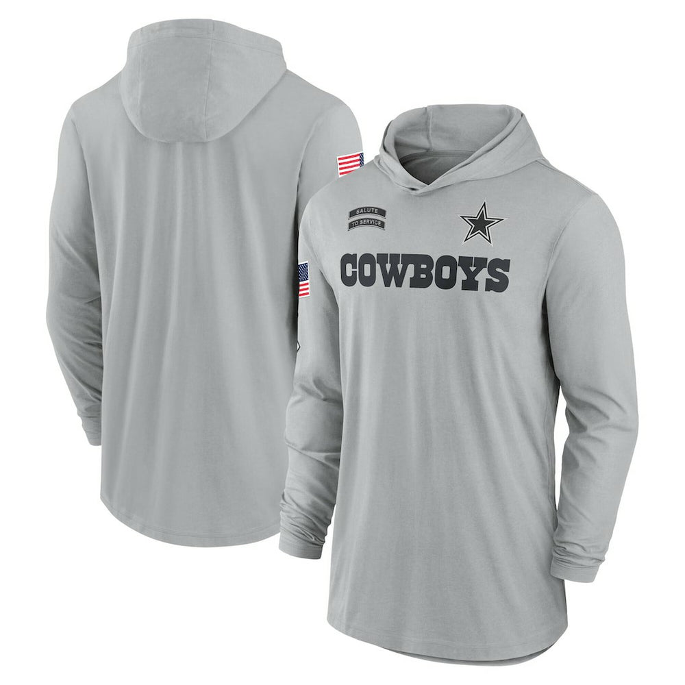 Dallas Cowboys 2024 Salute to Service Lightweight Dri-FIT Long Sleeve Hoodie T-Shirt - Gray | Nike online