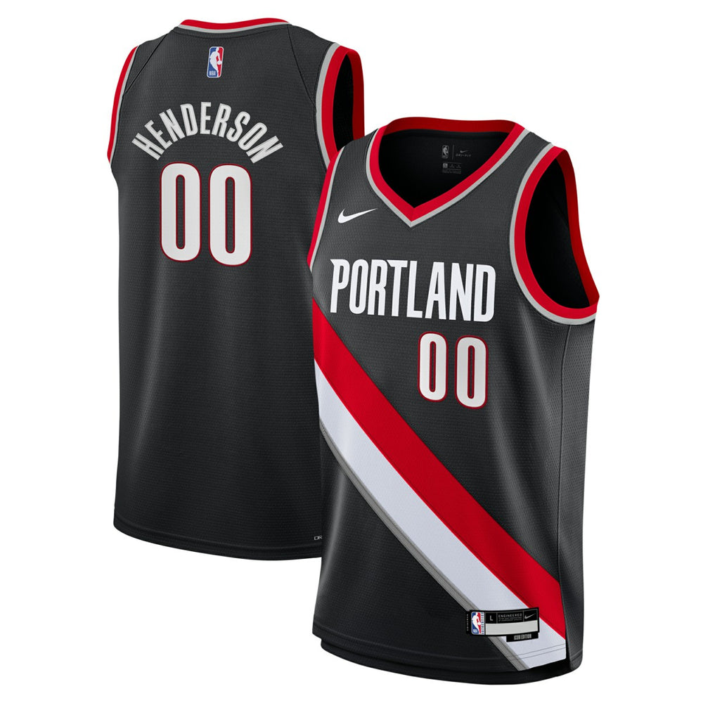 Scoot Henderson Portland Trail Blazers Youth Swingman Jersey - Icon Edition - Black | Nike on sale