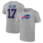 Josh Allen Buffalo Bills Icon Player Name & Number T-Shirt - Gray cheap