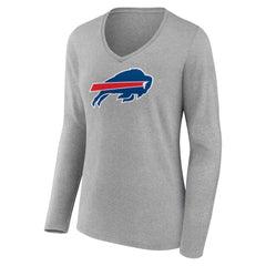 Josh Allen Buffalo Bills Women's Icon Player Name & Number Long Sleeve V-Neck T-Shirt - Gray sale