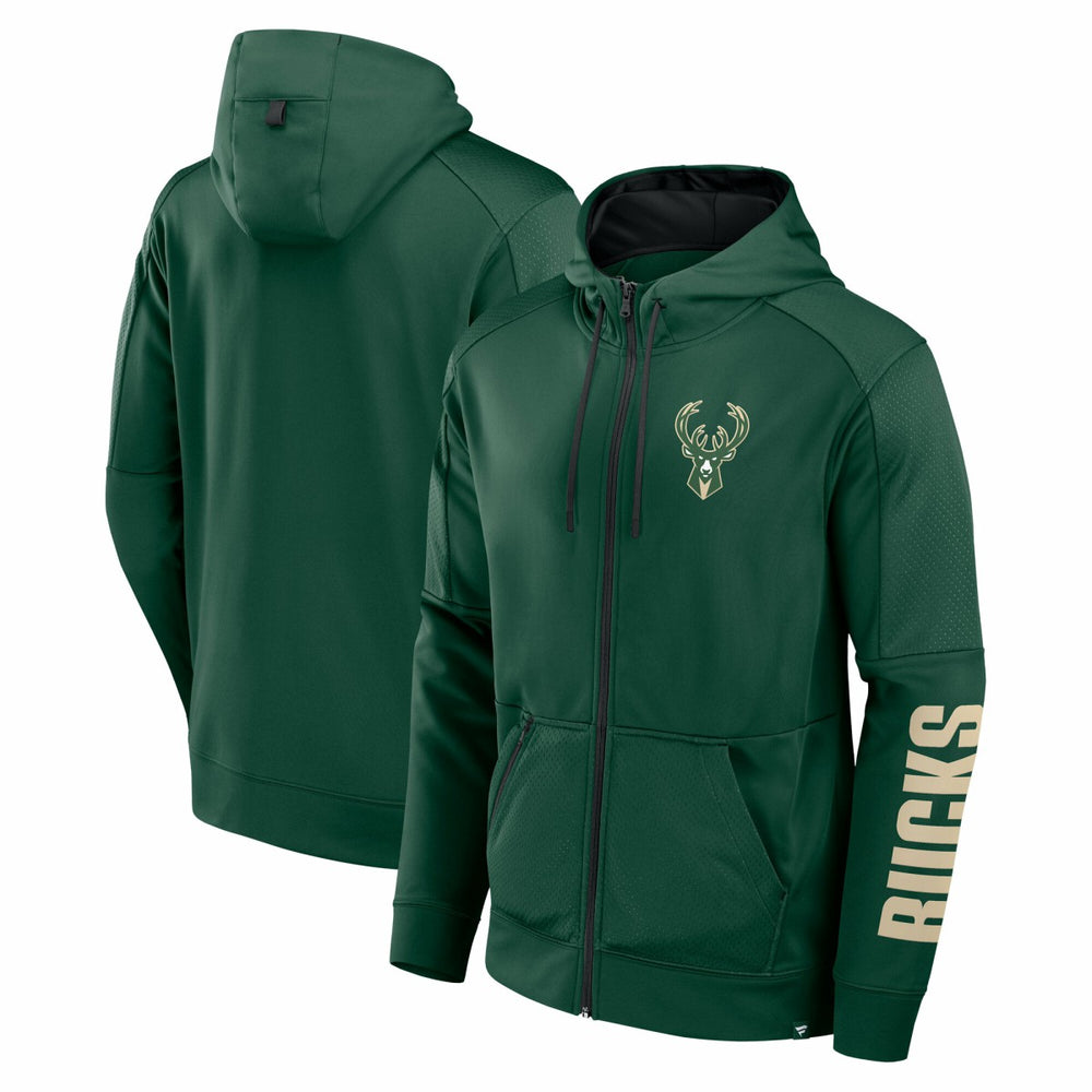 Milwaukee Bucks Baller Defender Performance Full-Zip Hoodie - Hunter Green | Fanatics shop