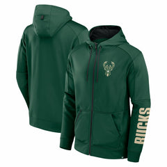 Milwaukee Bucks Baller Defender Performance Full-Zip Hoodie - Hunter Green | Fanatics shop