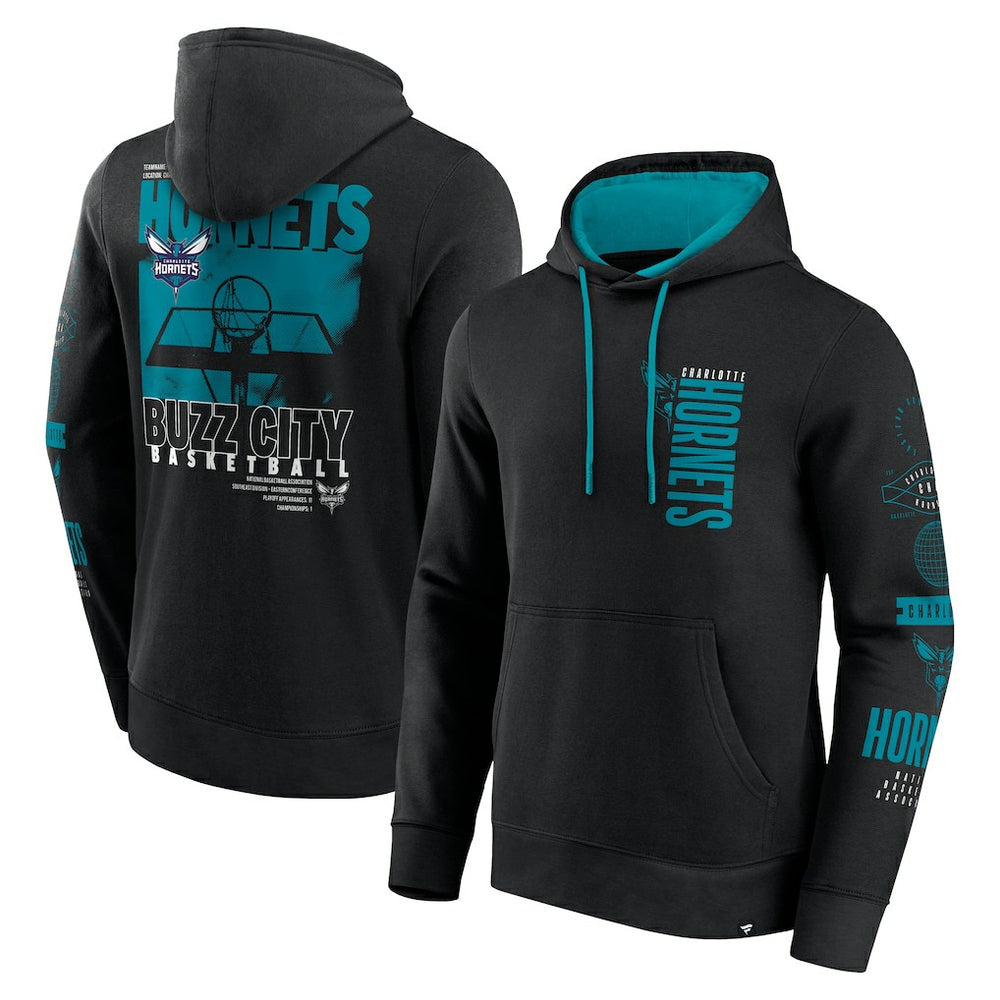 Charlotte Hornets Game Time Crossover Pullover Hoodie - Black | Fanatics sale