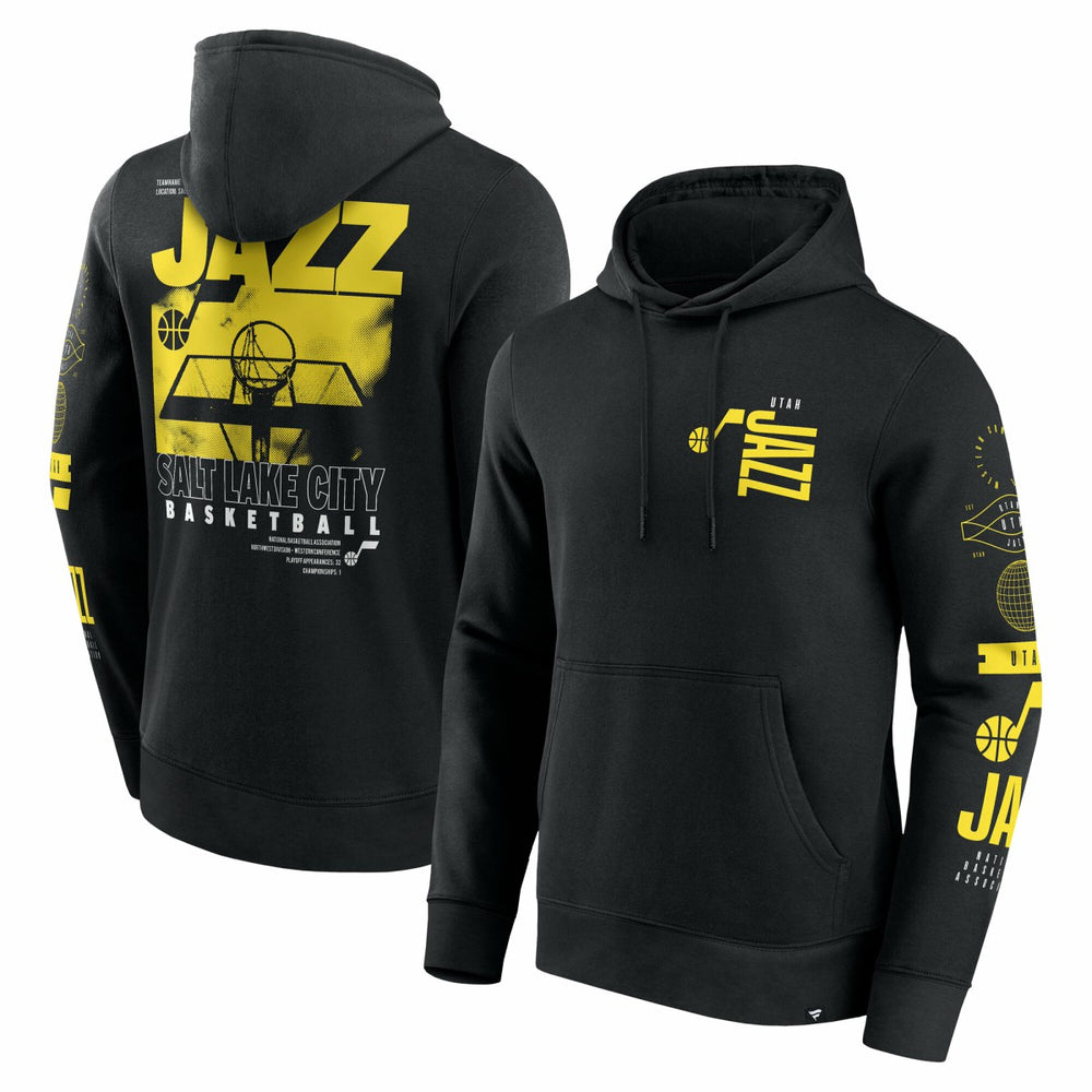 Utah Jazz Game Time Crossover Pullover Hoodie - Black | Fanatics online