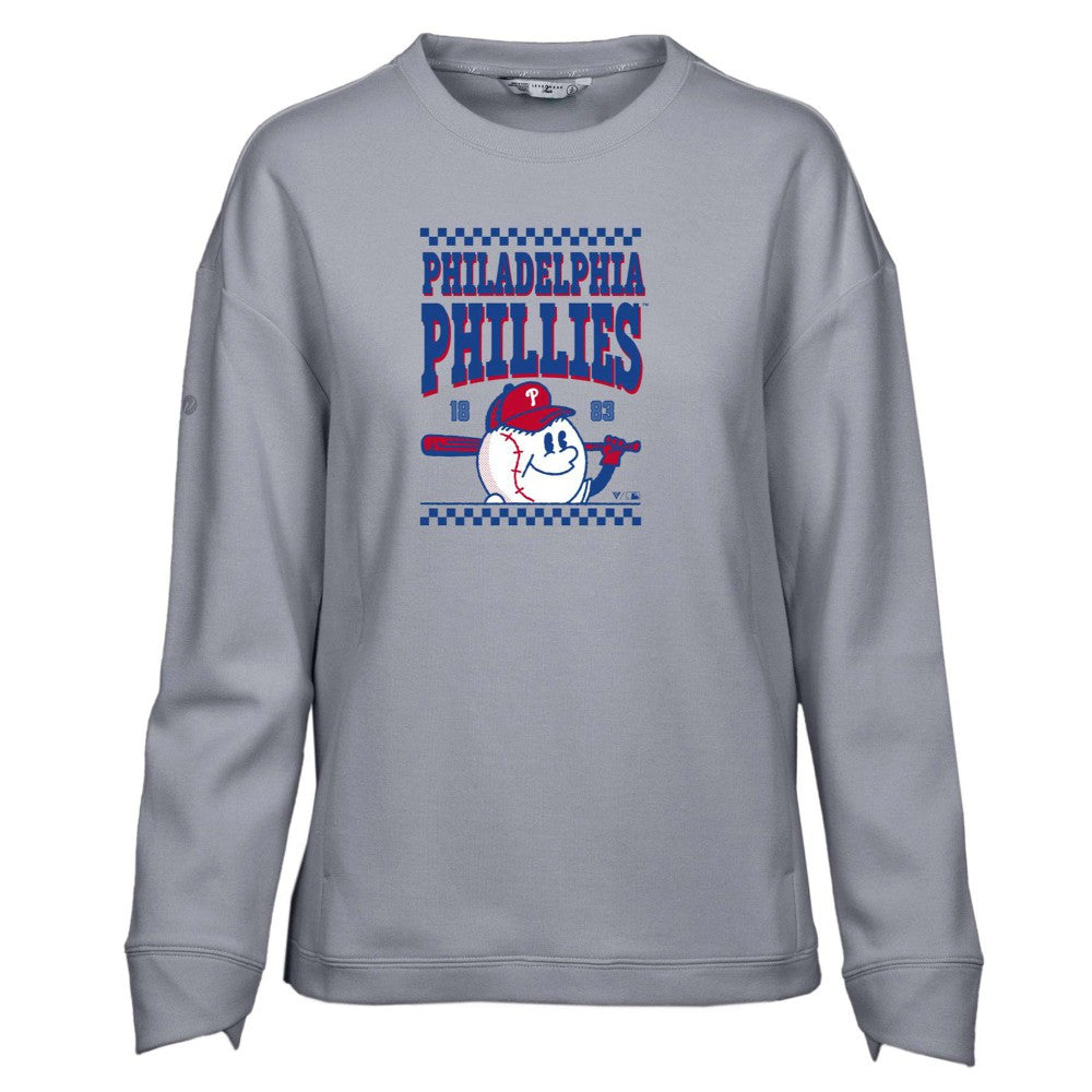 Philadelphia Phillies Levelwear Women's Fiona Inaugural Pullover Sweatshirt - Gray