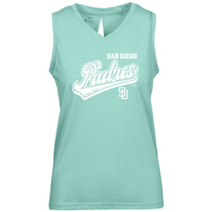 San Diego Padres Levelwear Women's Paisley Sweep V-Neck Tank Top - Mint