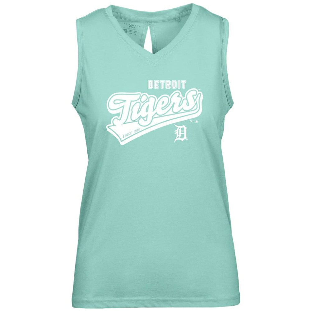 Detroit Tigers Levelwear Women's Paisley Sweep V-Neck Tank Top - Mint