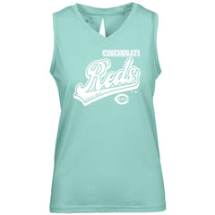 Cincinnati Reds Levelwear Women's Paisley Sweep V-Neck Tank Top - Mint
