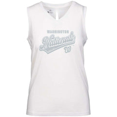 Washington Nationals Levelwear Women's Paisley Sweep V-Neck Tank Top - White