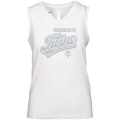 Minnesota Twins Levelwear Women's Paisley Sweep V-Neck Tank Top - White