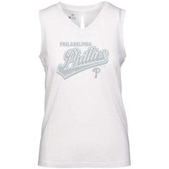 Philadelphia Phillies Levelwear Women's Paisley Sweep V-Neck Tank Top - White