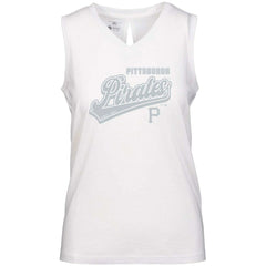 Pittsburgh Pirates Levelwear Women's Paisley Sweep V-Neck Tank Top - White