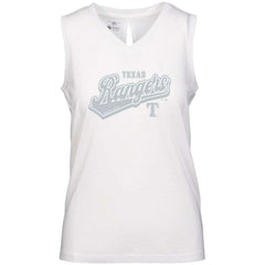 Texas Rangers Levelwear Women's Paisley Sweep V-Neck Tank Top - White