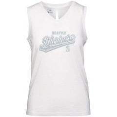 Seattle Mariners Levelwear Women's Paisley Sweep V-Neck Tank Top - White