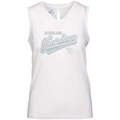 Cleveland Guardians Levelwear Women's Paisley Sweep V-Neck Tank Top - White