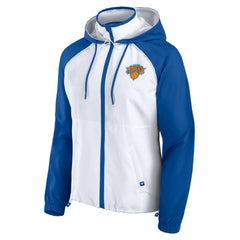 New York Knicks Women's Anorak Raglan Full-Zip Hoodie Jacket - White/Blue | Fanatics on sale