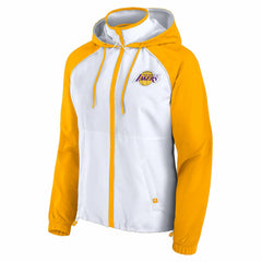 Los Angeles Lakers Women's Anorak Raglan Full-Zip Hoodie Jacket - White/Gold | Fanatics cheap