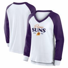 Phoenix Suns Women's Open Lane Waffle Long Sleeve V-Neck T-Shirt - White | Fanatics cheap