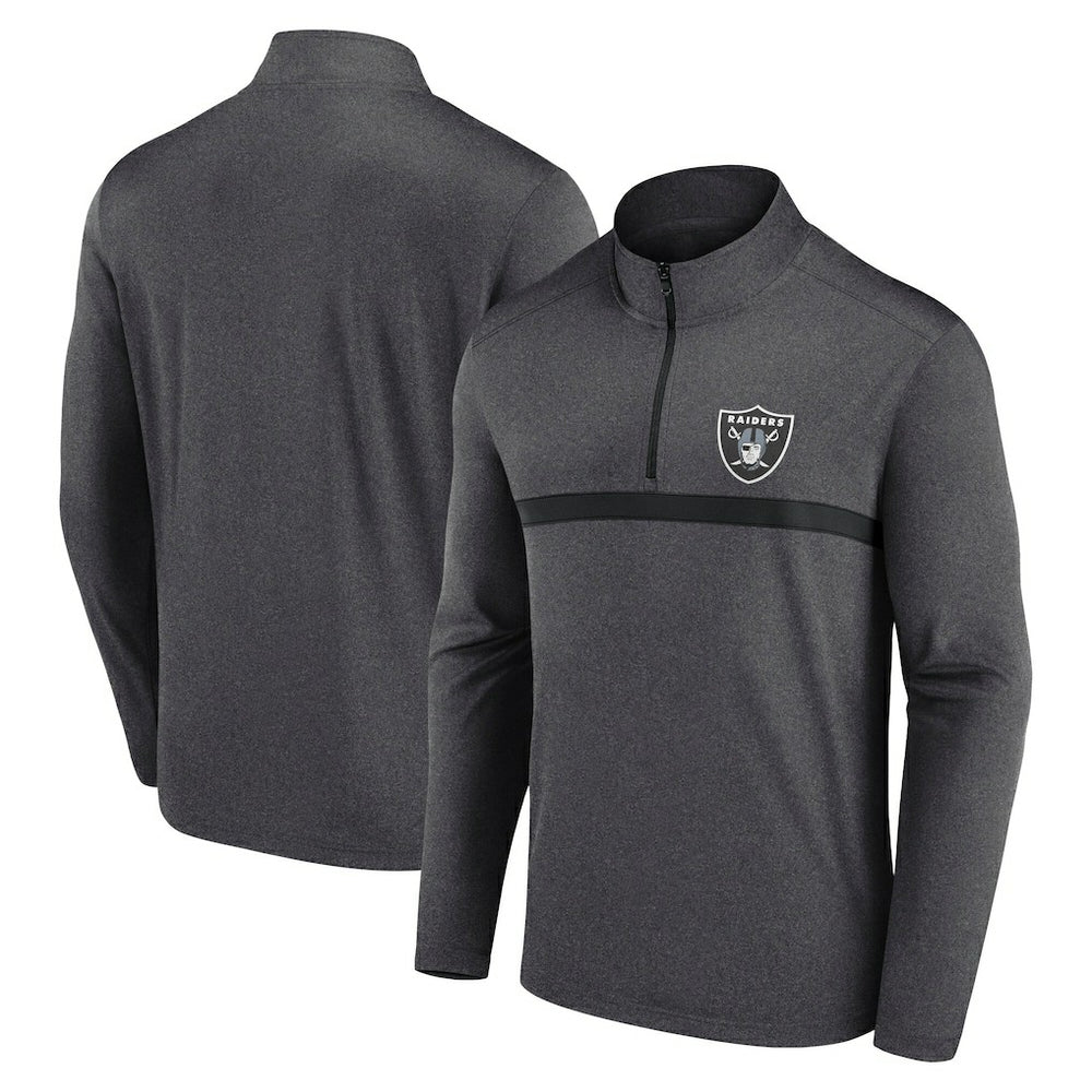 Las Vegas Raiders Head-to-Head Quarter-Zip Pullover - Charcoal sale