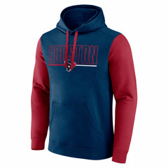 Houston Texans Outline Pullover Hoodie - Navy/Red outlet