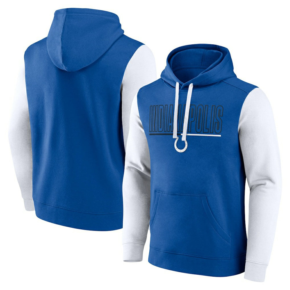 Indianapolis Colts Outline Pullover Hoodie - Royal/White cheap
