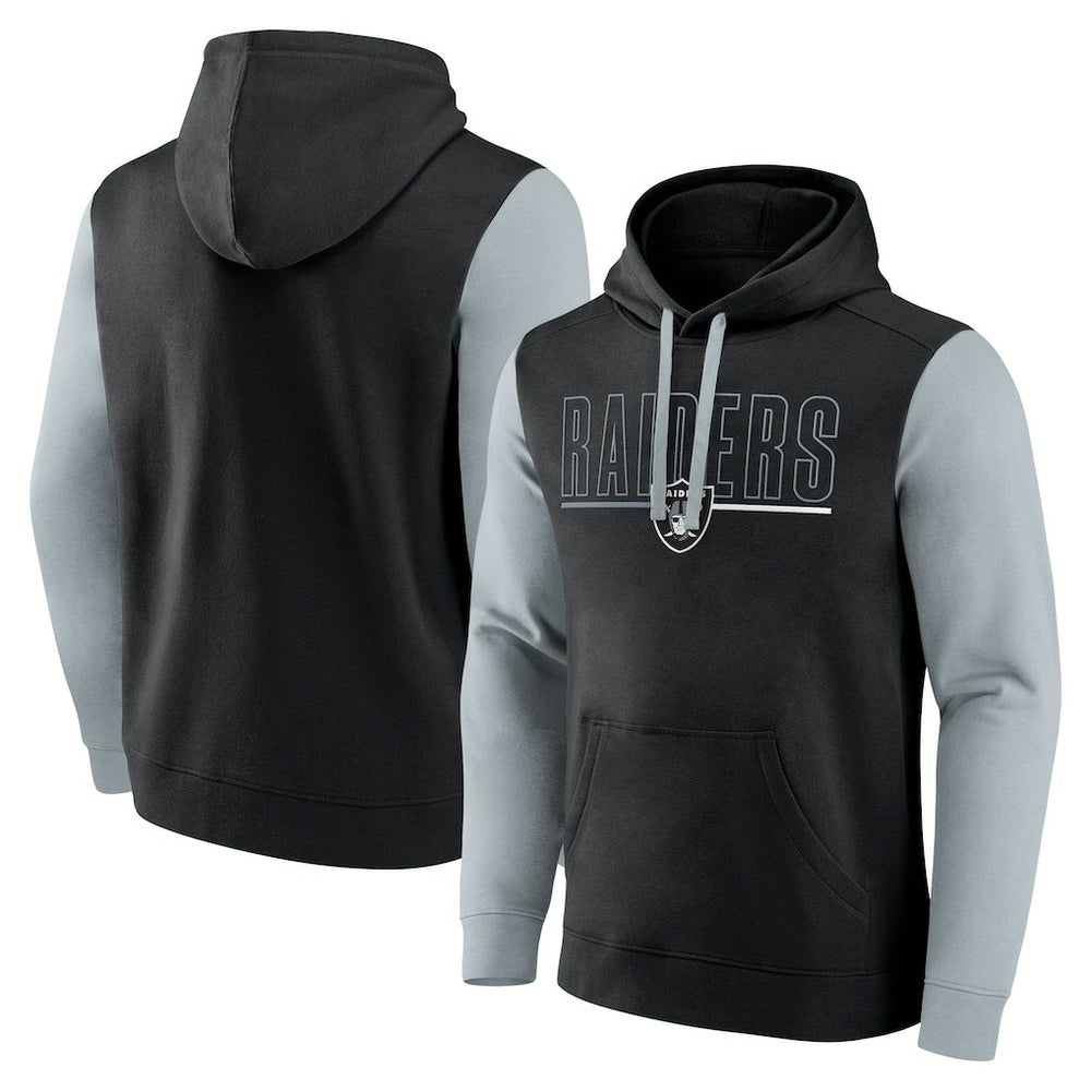 Las Vegas Raiders Outline Pullover Hoodie - Black/Silver cheap