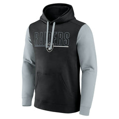 Las Vegas Raiders Outline Pullover Hoodie - Black/Silver cheap
