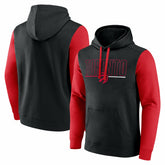 Toronto Raptors Logo Athletic Outline Colorblock Pullover Hoodie - Black shop
