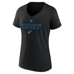 Washington Capitals Fanatics Women's Authentic Pro Alt Logo V-Neck T-Shirt Black