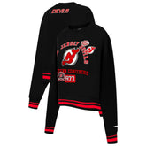 New Jersey Devils Pro Standard Women's Area Code Cropped Pullover Sweatshirt Black