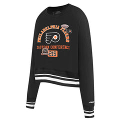 Philadelphia Flyers Pro Standard Women's Area Code Cropped Pullover Sweatshirt Black