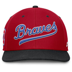 Atlanta Braves Cooperstown Collection Pro Performance Snapback Hat - Red/Navy | Nike