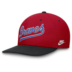 Atlanta Braves Cooperstown Collection Pro Performance Snapback Hat - Red/Navy | Nike