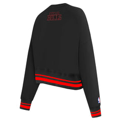 Chicago Bulls Pro Standard Women's Area Code Cropped Pullover Sweatshirt - Black for sale