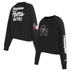 Philadelphia 76ers Pro Standard Women's Paint The City Cropped Pullover Sweatshirt - Black outlet