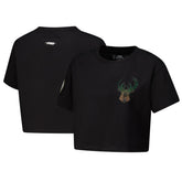 Milwaukee Bucks Pro Standard Women's Jewels Boxy Cropped T-Shirt - Black cheap
