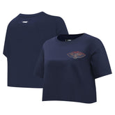 New Orleans Pelicans Pro Standard Women's Jewels Boxy Cropped T-Shirt - Navy discount