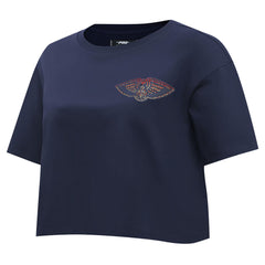 New Orleans Pelicans Pro Standard Women's Jewels Boxy Cropped T-Shirt - Navy discount