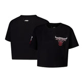 Chicago Bulls Pro Standard Women's Jewels Boxy Cropped T-Shirt sale - Black sale