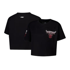 Chicago Bulls Pro Standard Women's Jewels Boxy Cropped T-Shirt sale - Black sale