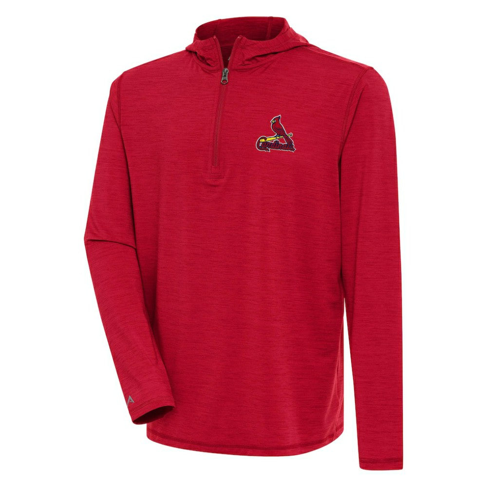 St. Louis Cardinals Antigua Tidy Quarter-Zip Hoodie - Heather Red