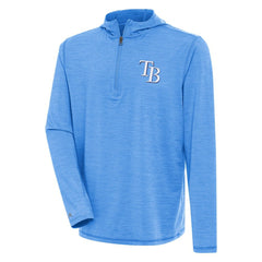 Tampa Bay Rays Antigua Tidy Quarter-Zip Hoodie - Heather Light Blue