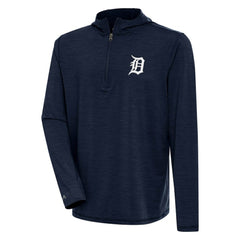 Detroit Tigers Antigua Tidy Quarter-Zip Hoodie - Heather Navy