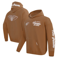 New Orleans Pelicans Pro Standard Paint the City Drop Shoulder Pullover Hoodie - Brown online