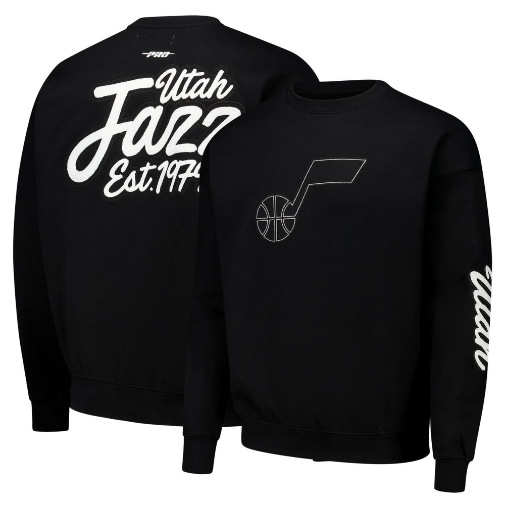 Utah Jazz Pro Standard Paint the City Drop Shoulder Sweatshirt - Black shop