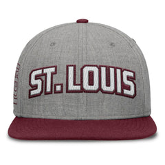 St. Louis Cardinals Elements Felt Chainstitch Snapback Hat - Gray/Maroon